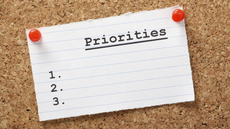 Conflict Resolution Skills - list of priorities on a notecard