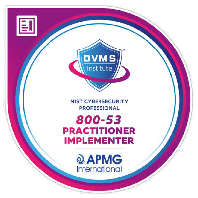 DVMS 800-53-Practitioner Implementer badge