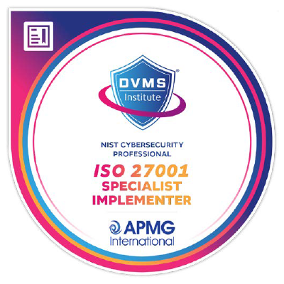 DVMS ISO 27001 Specialist Implementer badge