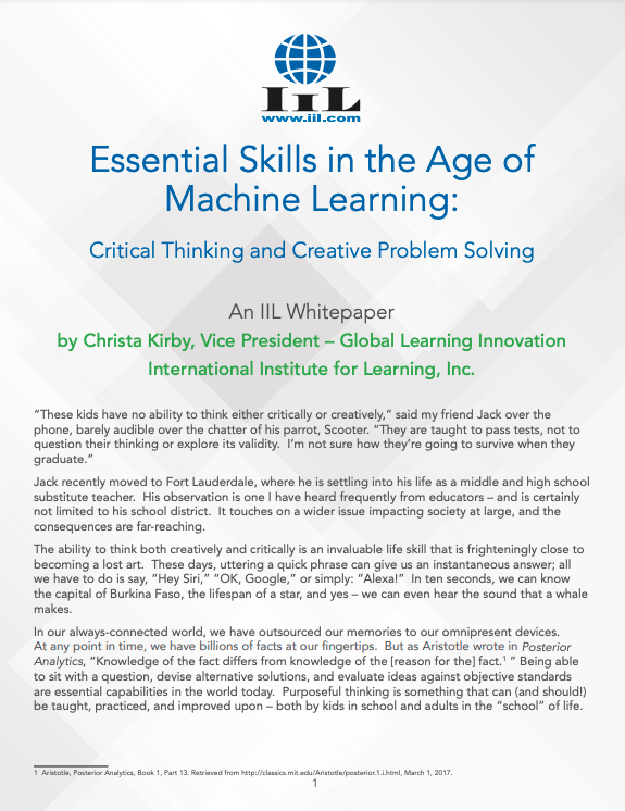 White Paper: Essential Skills in the Age of Machine Learning
